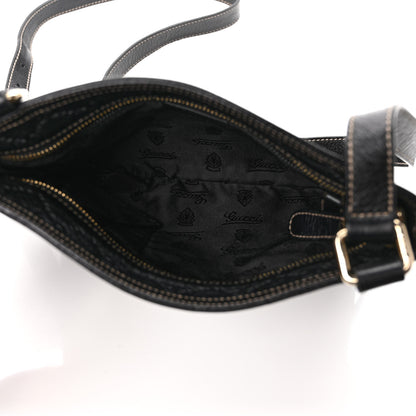 Gucci Guccissima Small Flat Messenger Bag Black 5 of 9