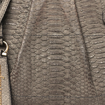 Salvatore Ferragamo Snakeskin Gancio Satchel Clutch 7 of 12