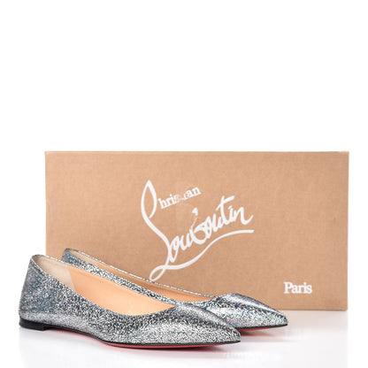 Christian Louboutin Nappa Mica Ballalla Flats 38.5 Silver 8 of 8