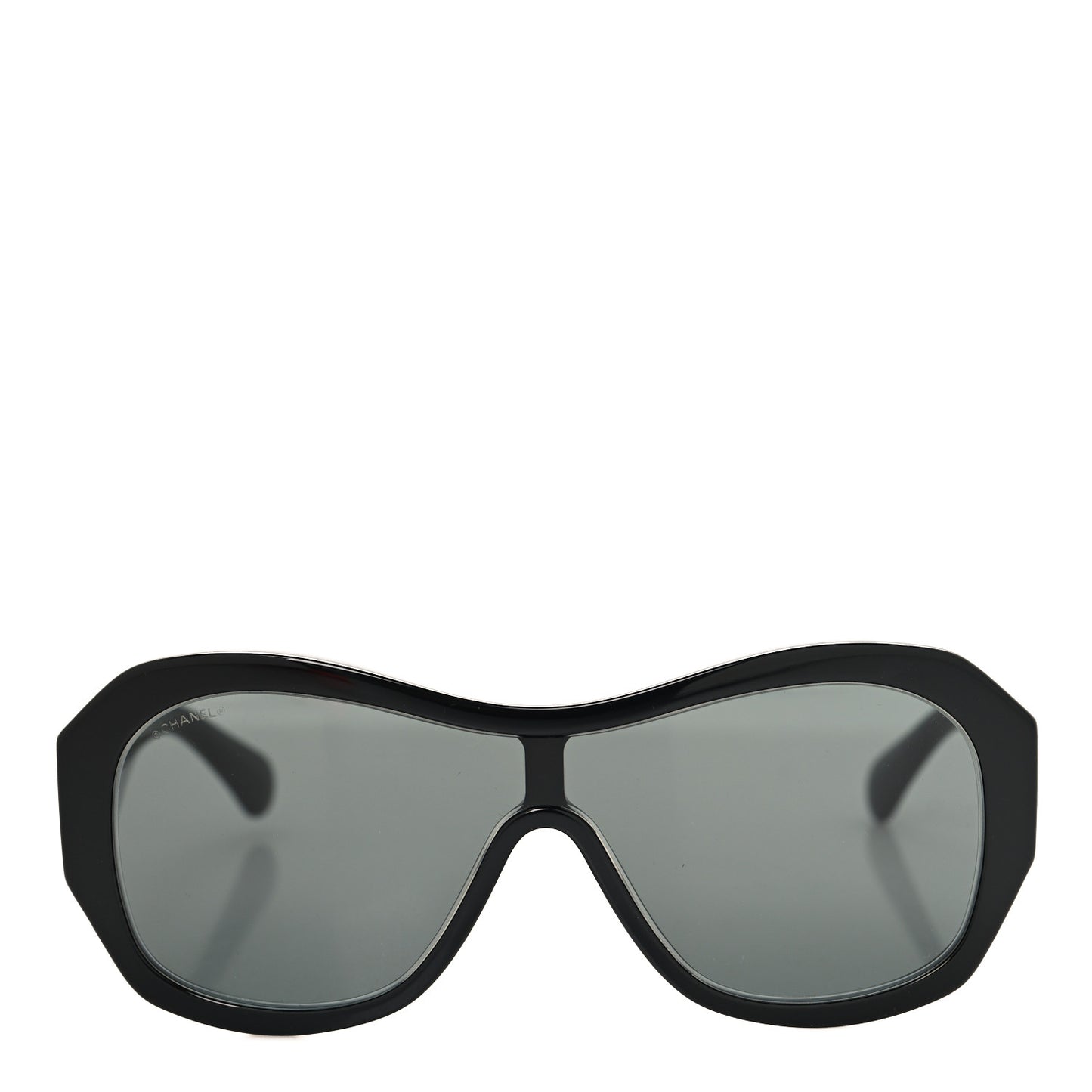 Acetate Crystal CC Shield Sunglasses 5497-B Black