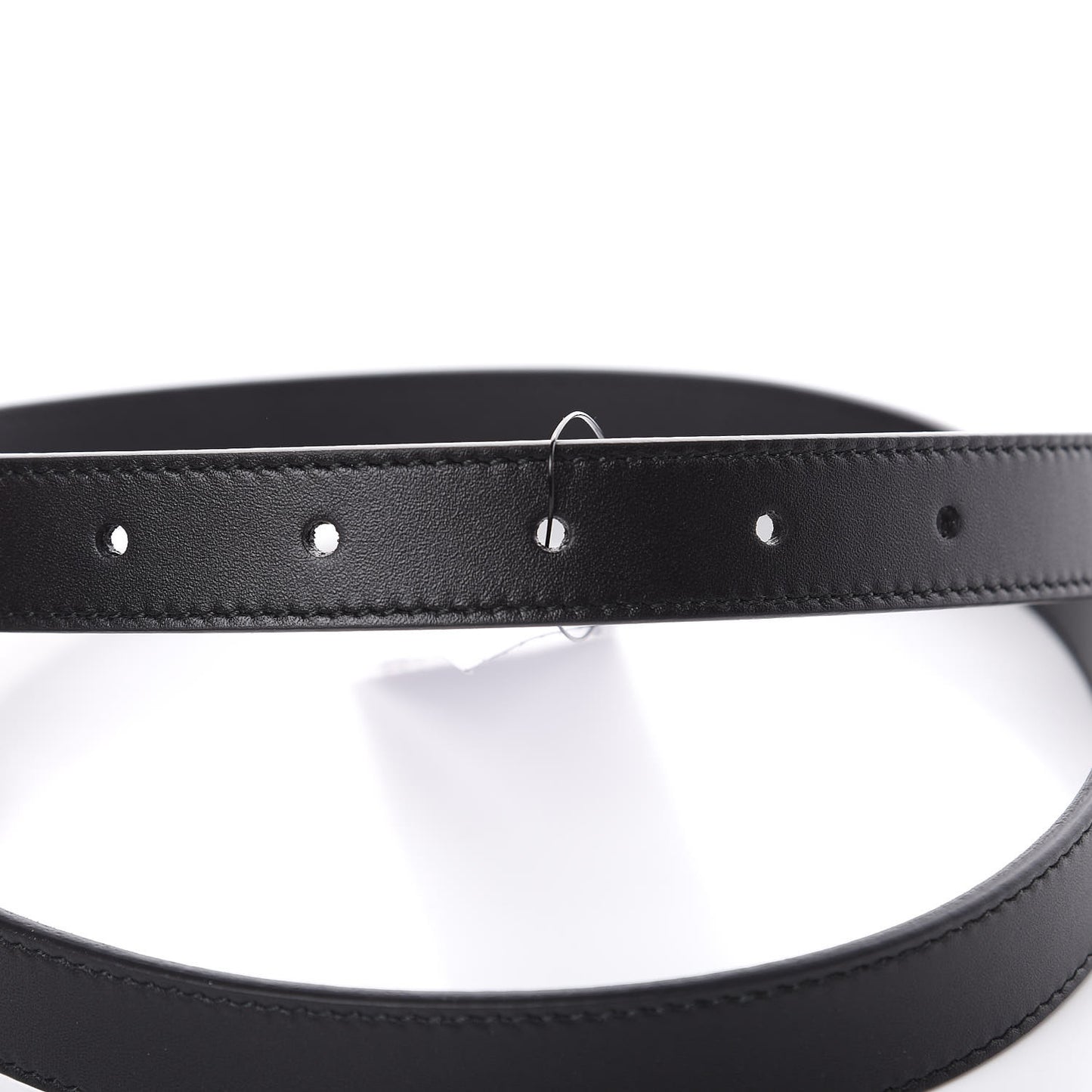 Calfskin Pearl Double G 20mm Belt 75 30 Black Cream
