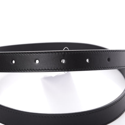 Gucci Calfskin Pearl Double G 20mm Belt 75 30 Black Cream 5 of 6