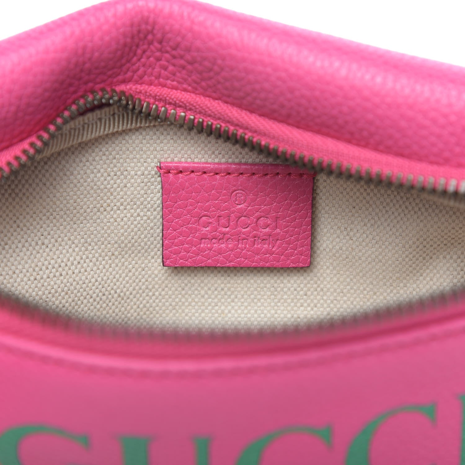 Gucci Grained Calfskin Small Logo Belt Bag Box Pink Green 6 of 11