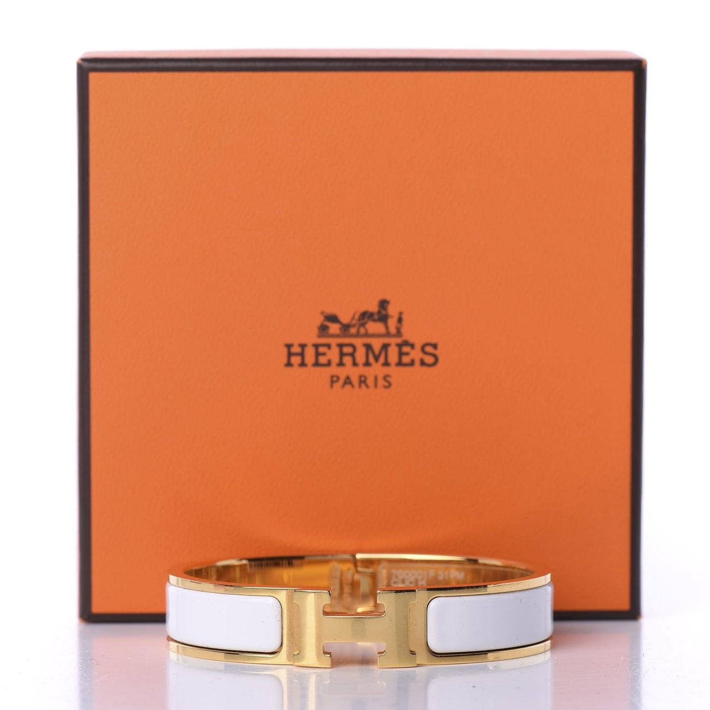 Enamel Narrow Clic Clac H Bracelet PM White