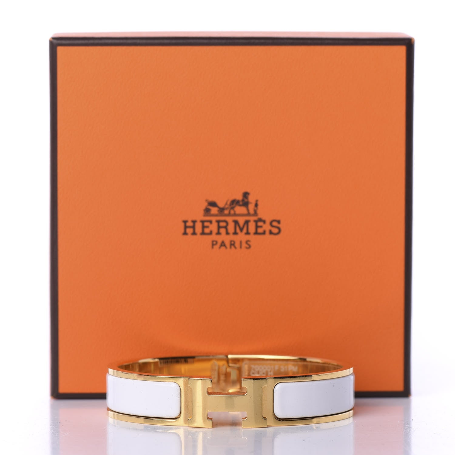 Hermes Enamel Narrow Clic Clac H Bracelet PM White 5 of 5