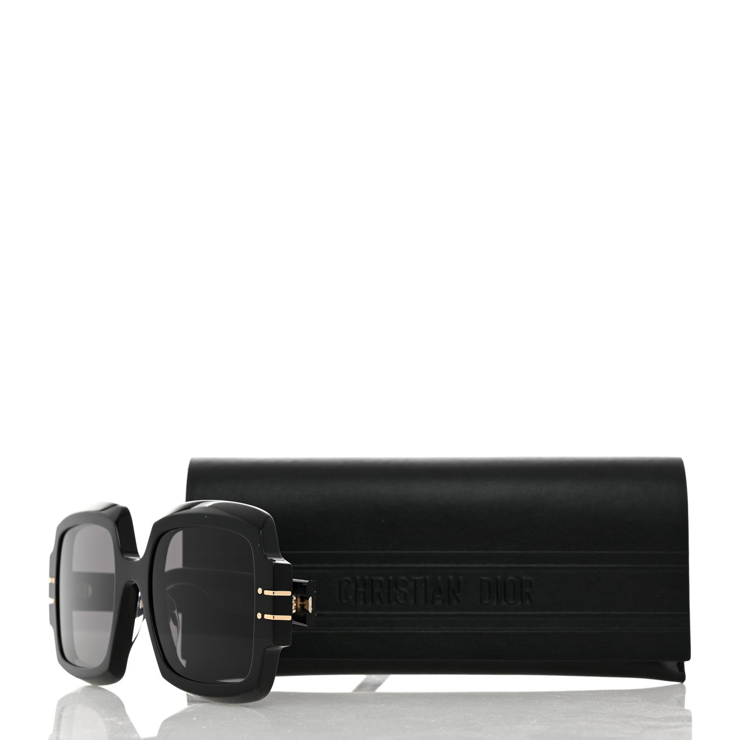 Acetate Diorsignature S1U Square Sunglasses Black
