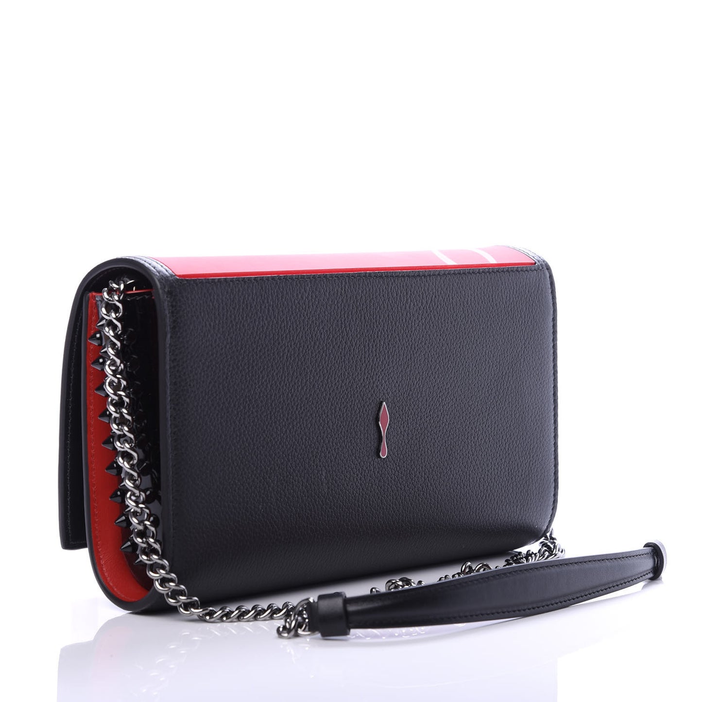 Calfskin Gomme Spikes Paloma Clutch Red