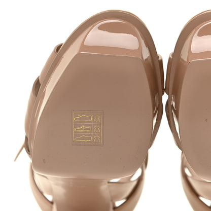 Saint Laurent Patent Tribute 75 Platform Sandals 40.5 Soft Nude 5 of 12