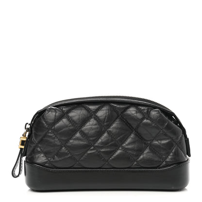 Chanel Aged Calfskin Quilted Gabrielle Cosmetic Case Black 1 of 7