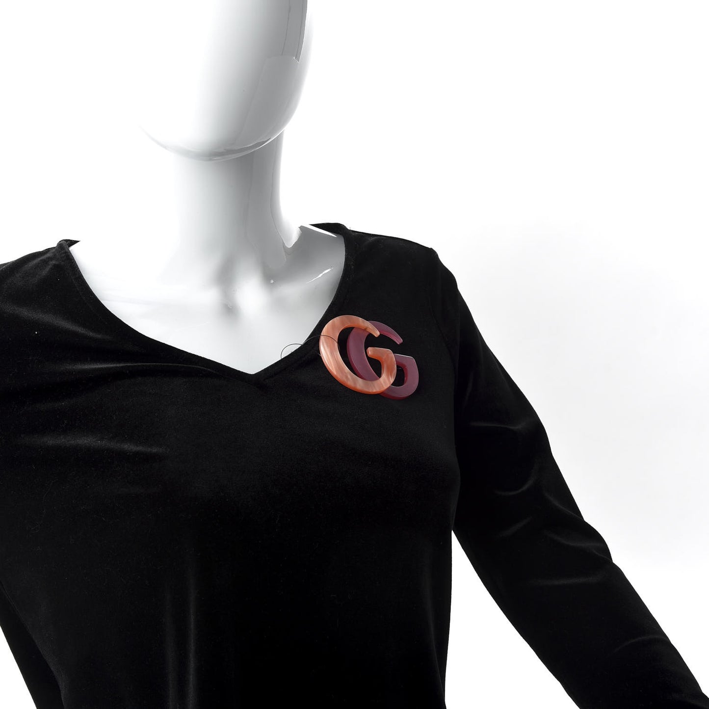 Resin Double G Brooch Rose Salmon