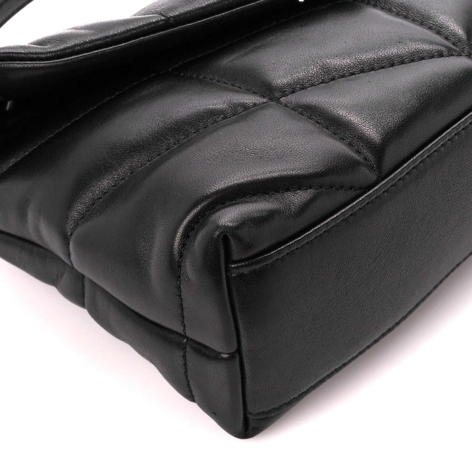 Saint Laurent Lambskin Quilted Small Loulou Puffer Monogram Chain Satchel Black 10 of 11