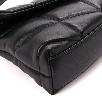 Saint Laurent Lambskin Quilted Small Loulou Puffer Monogram Chain Satchel Black 10 of 11