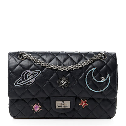 Chanel Aged Calfskin Space Charms 2.55 Reissue 225 Flap Black 1 of 12