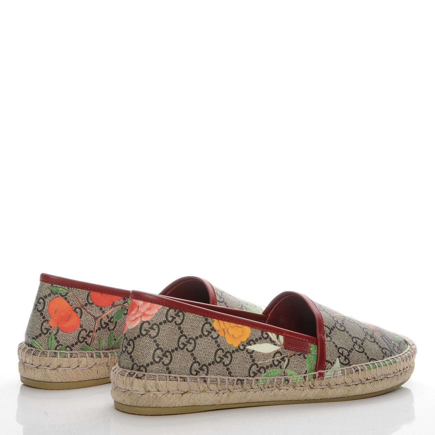 Gucci GG Supreme Monogram Tian Womens Espadrilles 40 Beige Multicolor Red 3 of 8