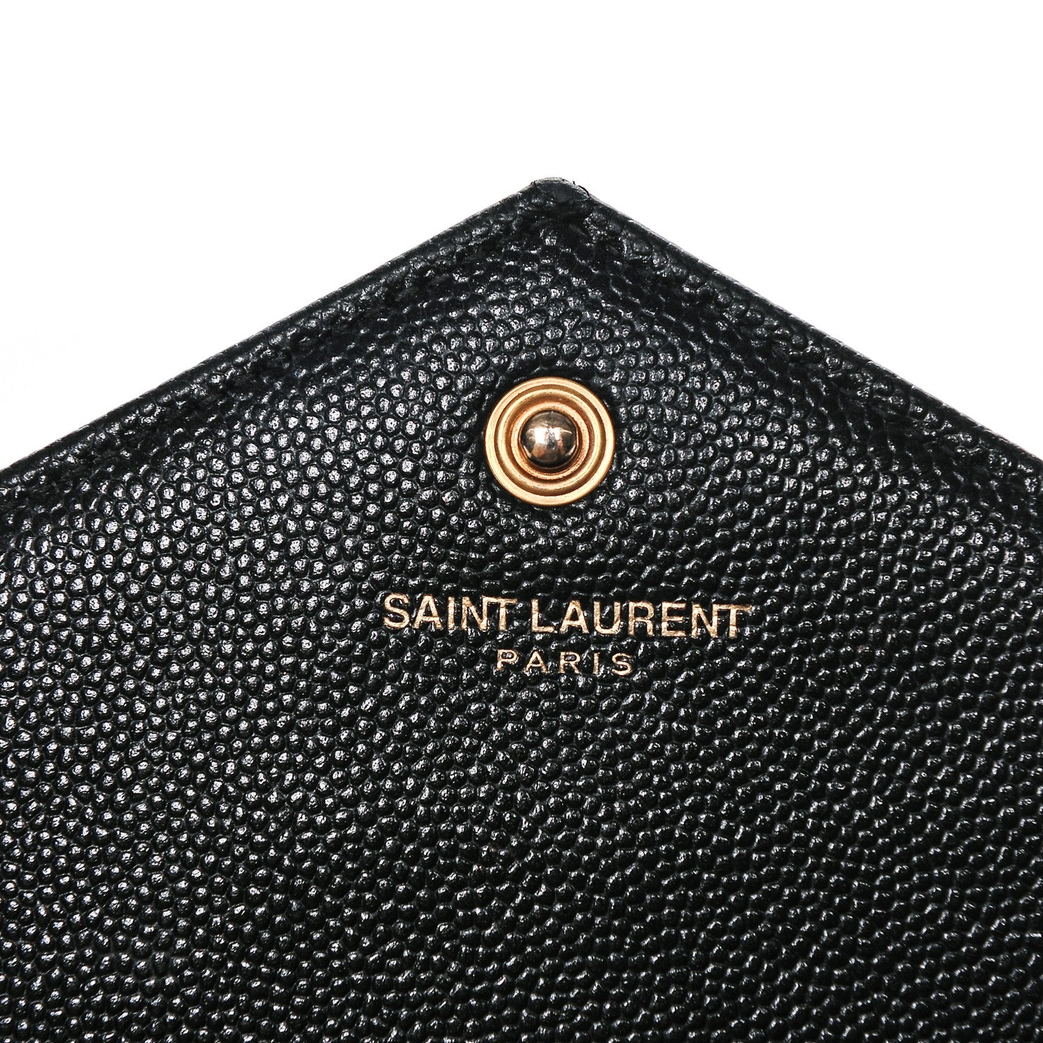 Saint Laurent Grain De Poudre Matelasse Chevron Monogram Chain Wallet Black 6 of 6