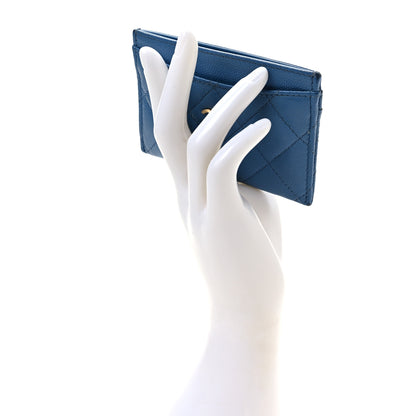 Chanel Caviar Quilted Card Holder Blue 2 of 10