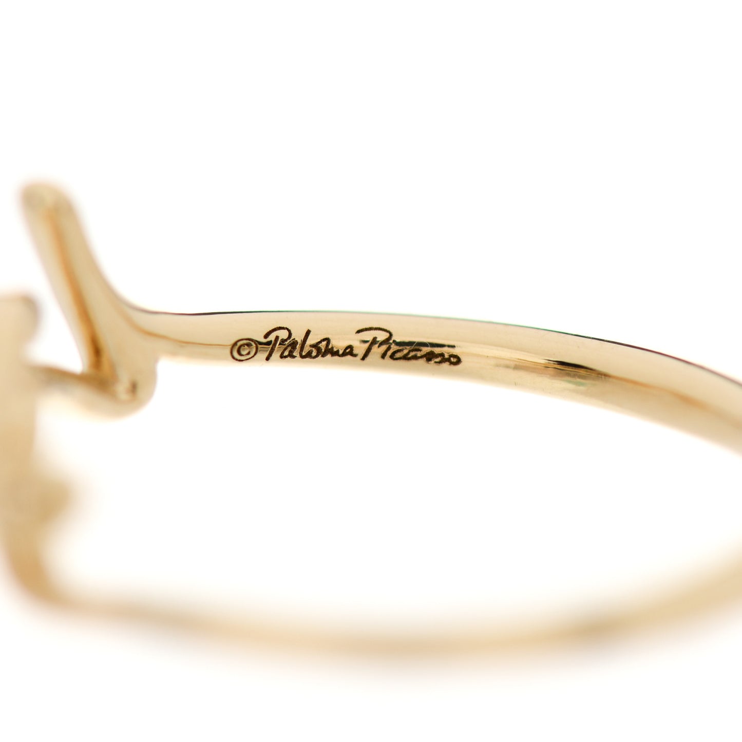 18K Yellow Gold Mini Paloma's Graffiti Love Ring 54 7