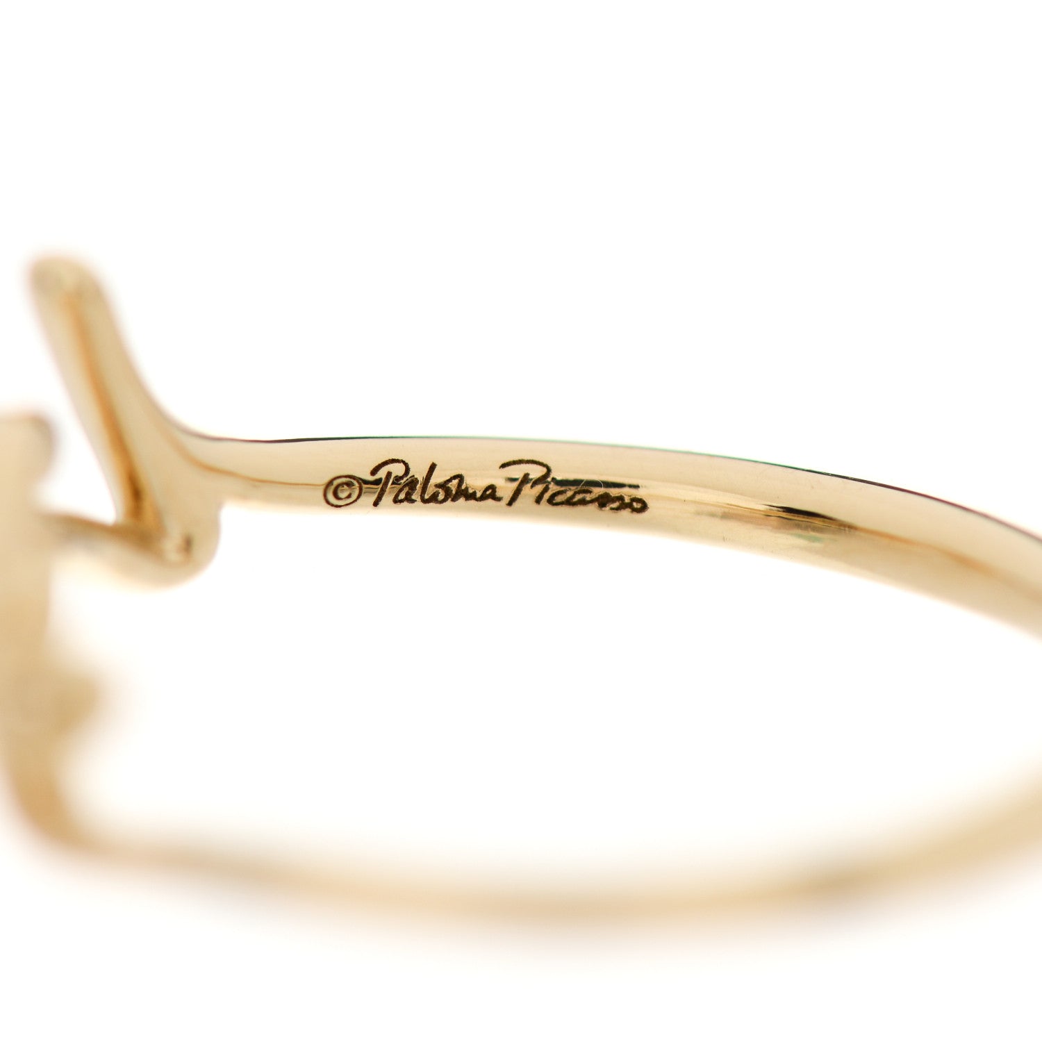 Tiffany 18K Yellow Gold Mini Paloma's Graffiti Love Ring 54 7 5 of 6