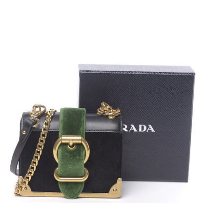 Prada Velvet City Calfskin Micro Cahier Bag Black Alloro 11 of 11
