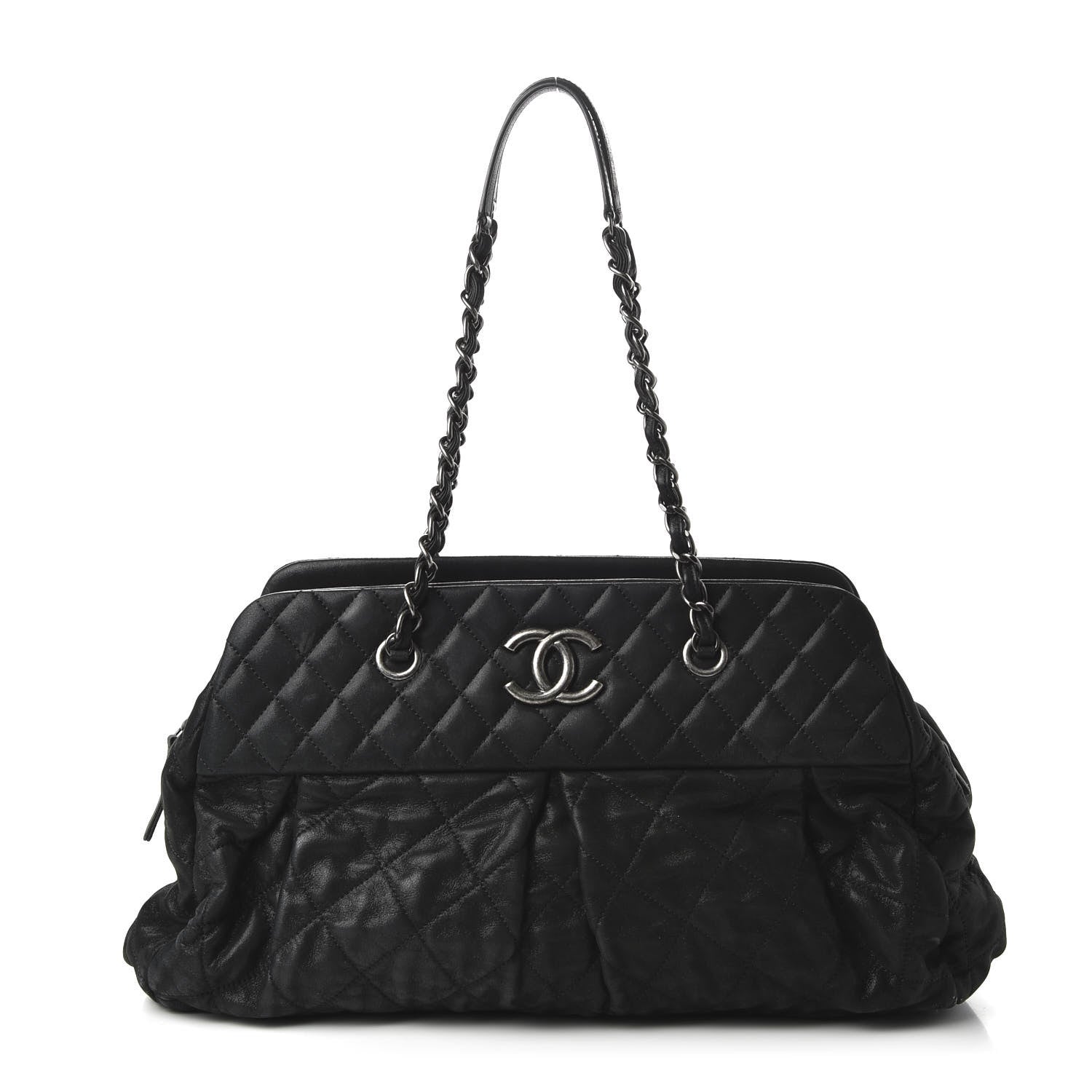 Chanel Iridescent Calfskin Chic Quilt Bowling Bag Black 1 of 12