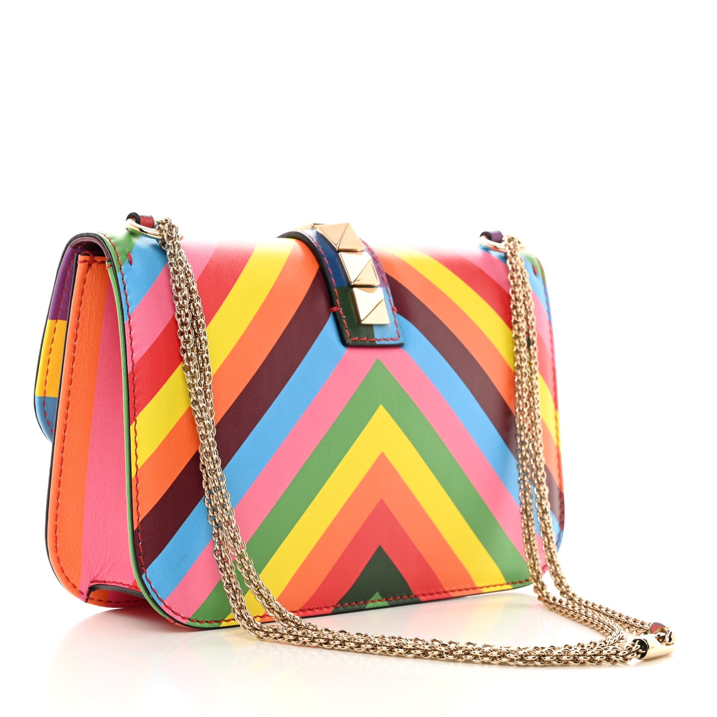 Vitello 1973 Medium Glam Lock Rockstud Flap Multicolor