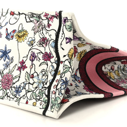 Christian Dior Canvas Embroidered Large Florilegio Book Tote White Multicolor 9 of 9