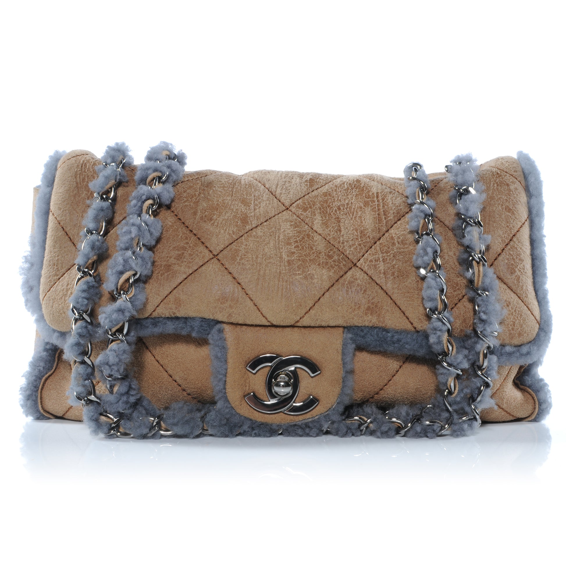 Chanel Shearling Sheepskin Quilted Medium Flap 1 of 9
