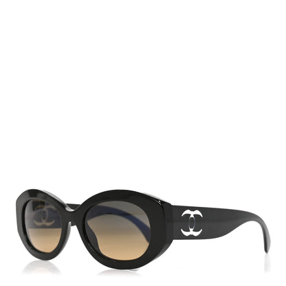 Chanel Acetate Nyon Oval CC Sunglasses 5528-A Black 1 of 7