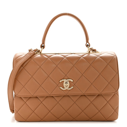 Chanel Lambskin Quilted Medium Trendy CC Flap Dual Handle Bag Camel 1 of 14