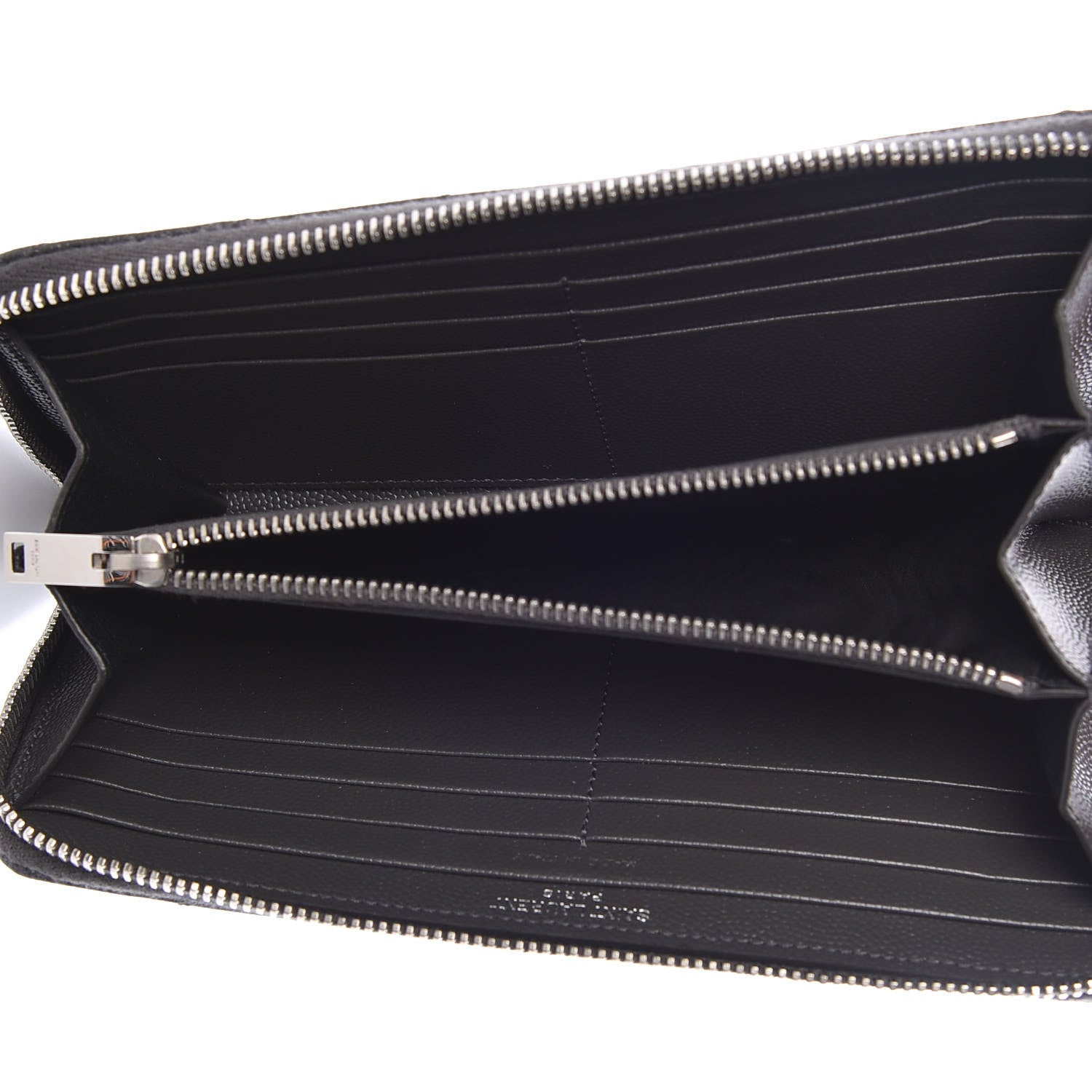 Saint Laurent Grain De Poudre Matelasse Chevron Monogram Zip Around Wallet Earth 5 of 9
