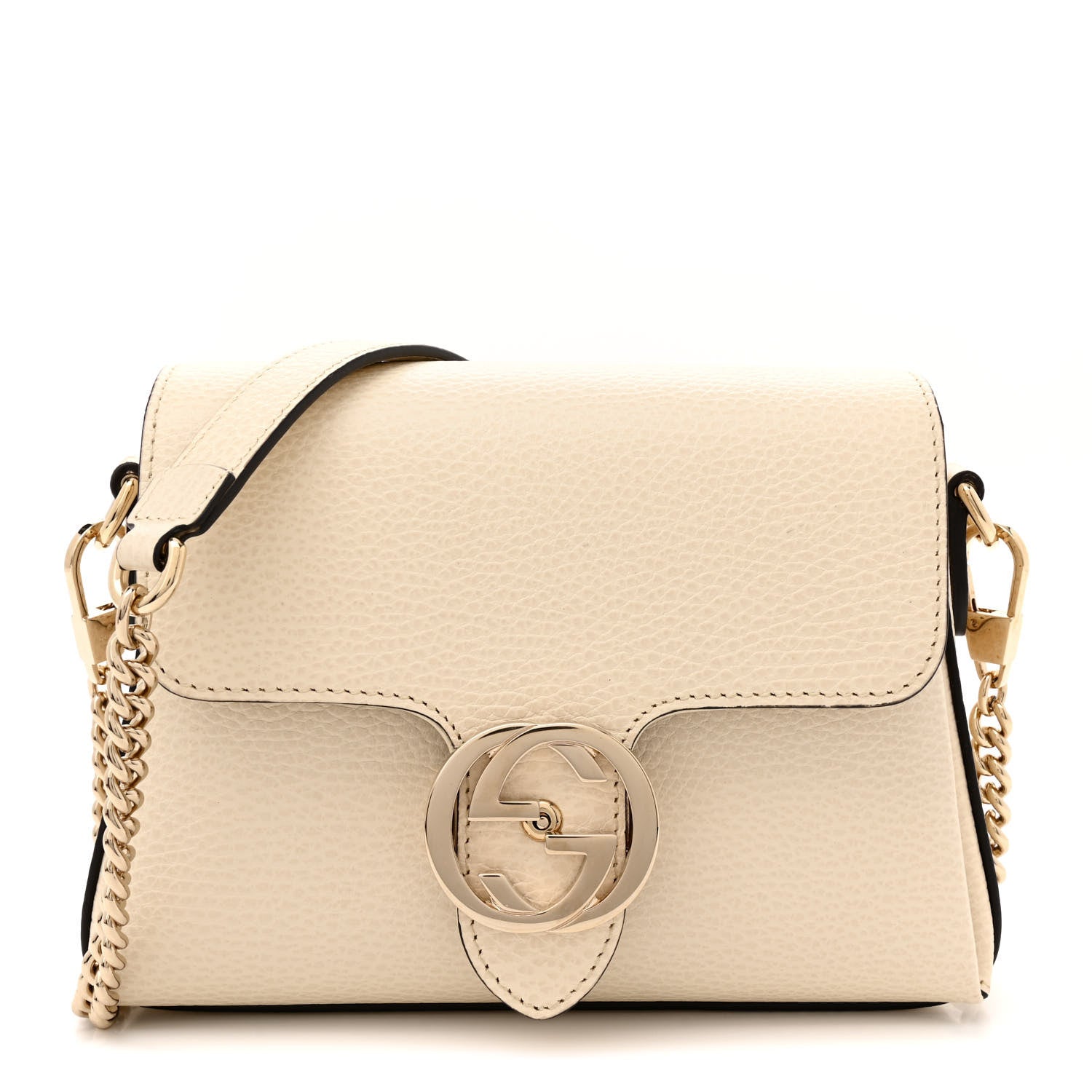 Gucci Dollar Calfskin Interlocking G Crossbody Bag Mystic White 1 of 14