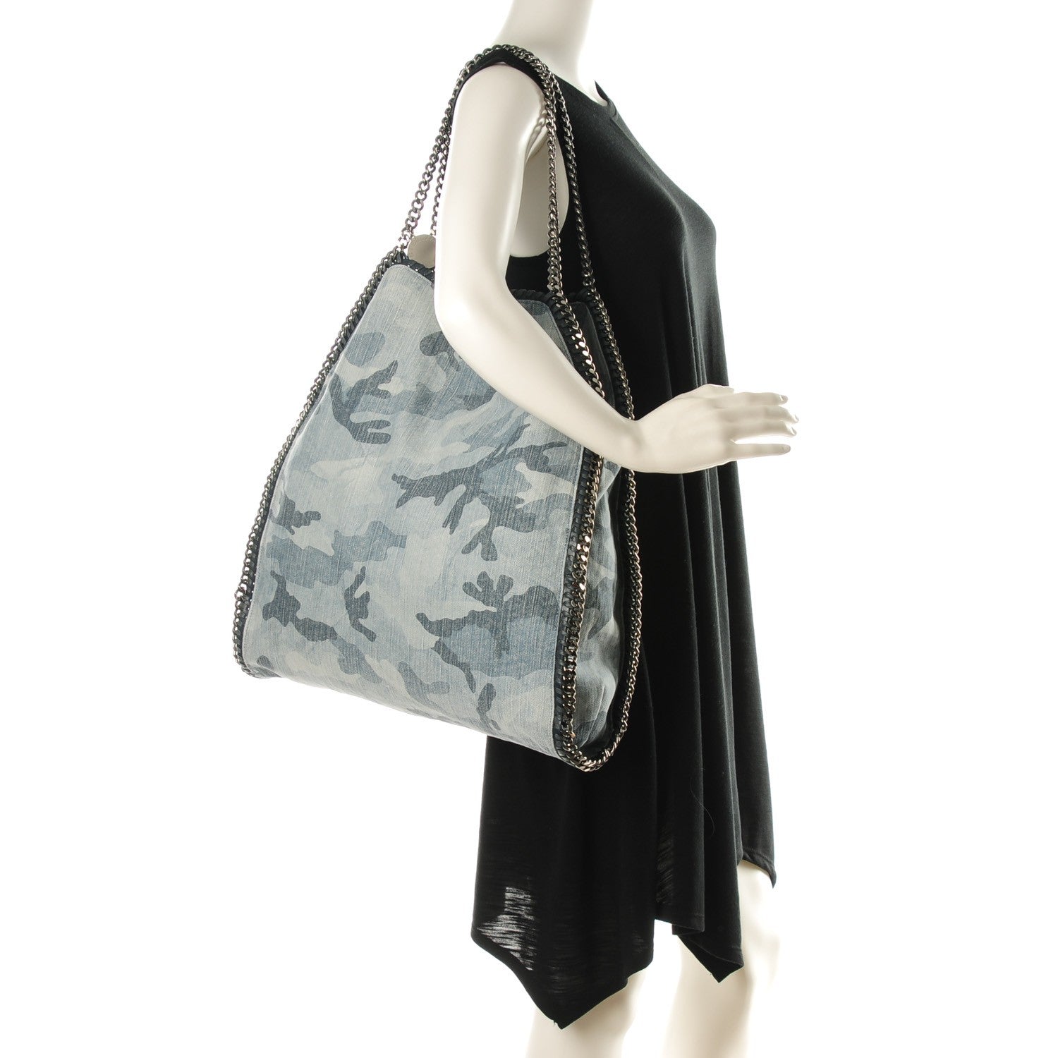 Stella McCartney Denim Camo Print Big Falabella Tote Pale Blue 2 of 11