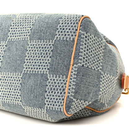 Louis Vuitton Damier Denim 3D Speedy Bandouliere 25 Bleu 10 of 12