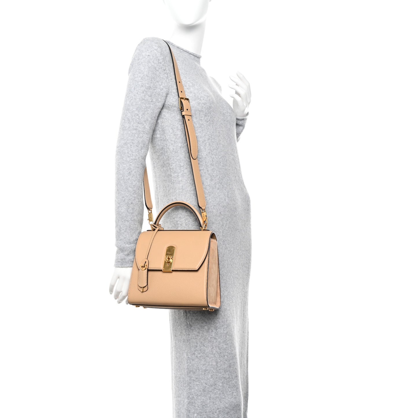 Calfskin Suede Small Boxyz Beige