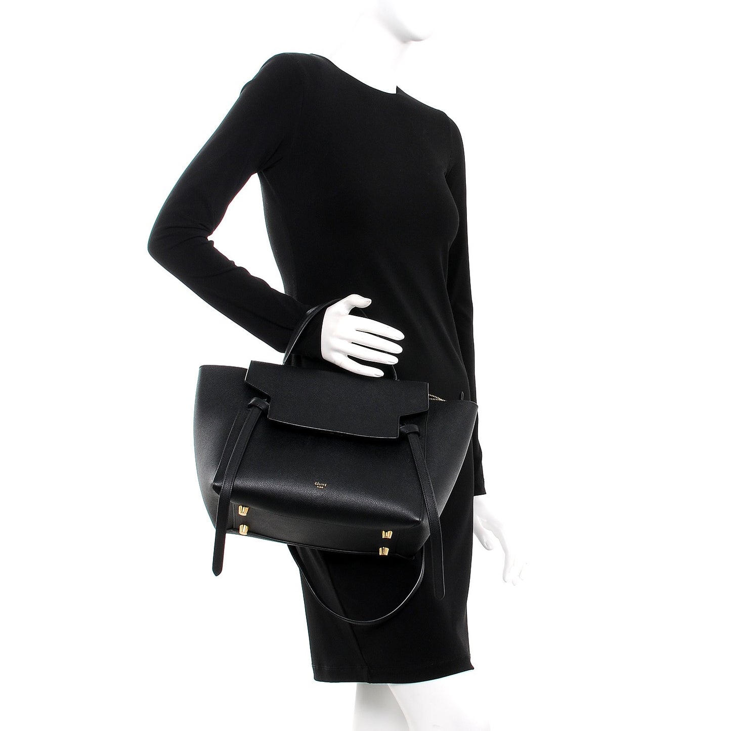 Grained Calfskin Mini Belt Bag Black