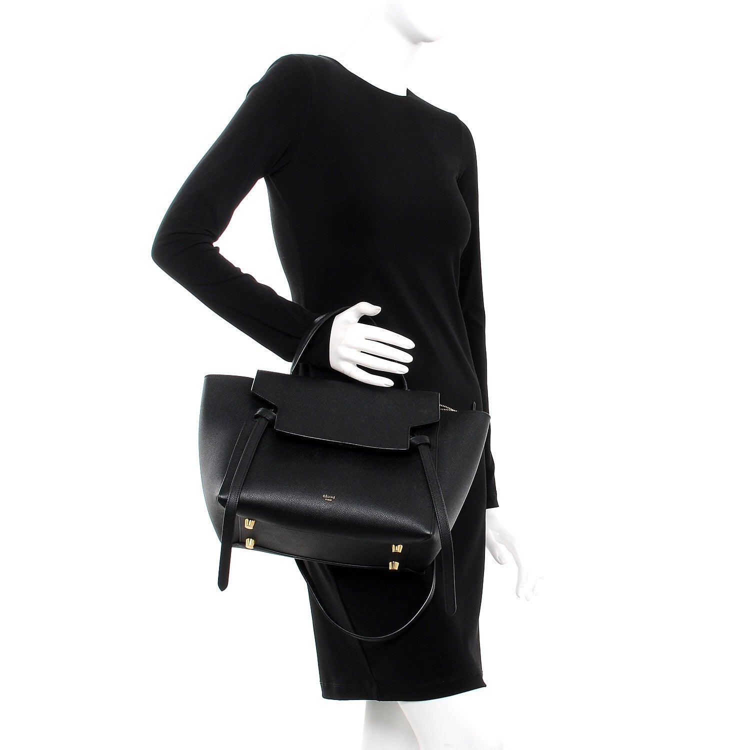Celine Grained Calfskin Mini Belt Bag Black 2 of 8