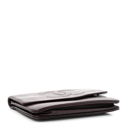 Chanel Caviar Timeless CC Wallet On Chain WOC Dark Brown 4 of 17