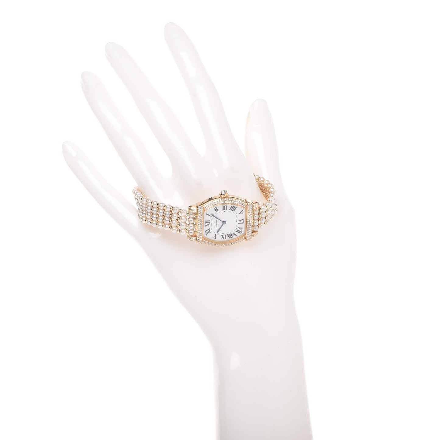 18K Yellow Gold Diamond Pearl 26mm Tortue Chinoise Quartz Watch