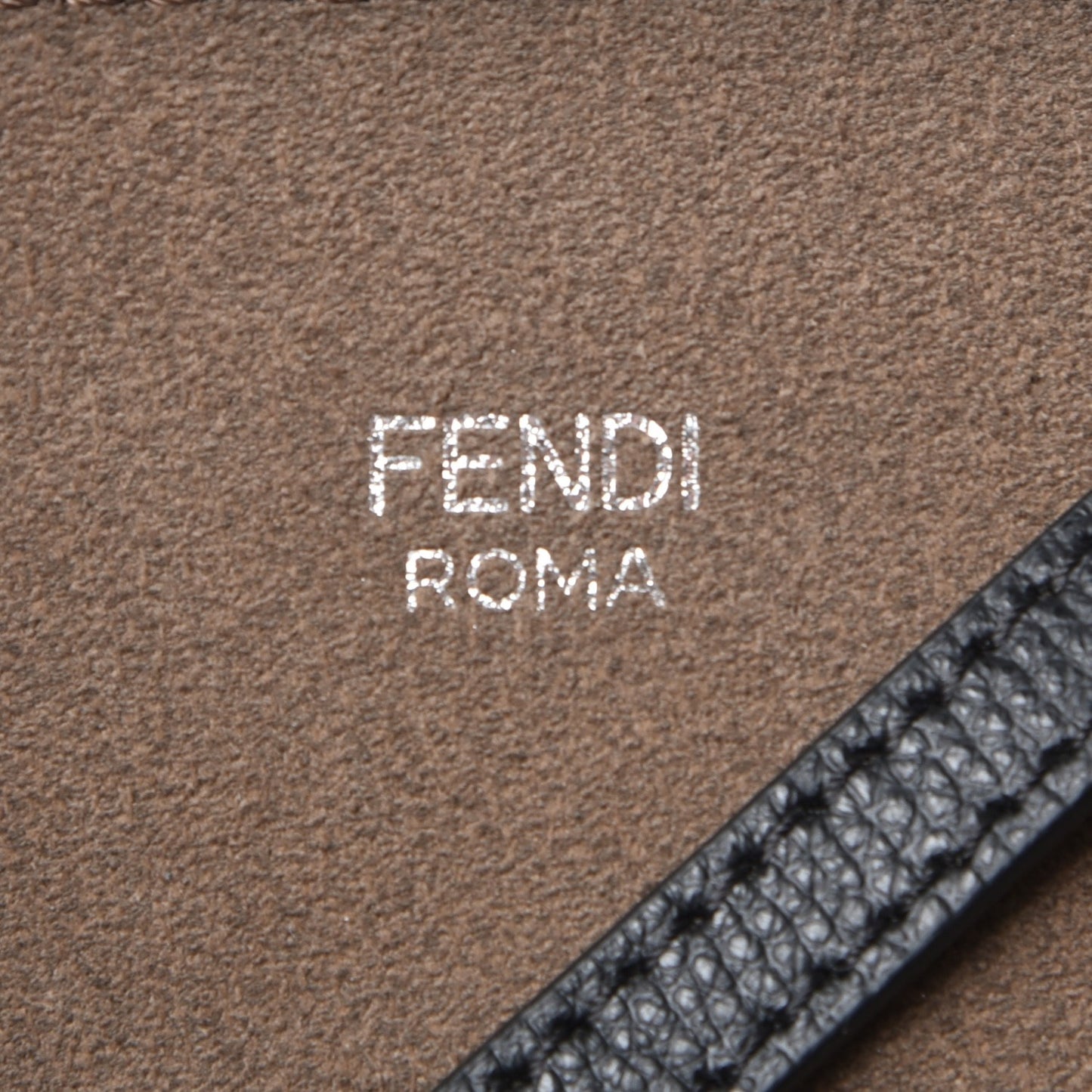 Vitello Vienna Enamel F is Fendi Shopping Tote Black Taupe