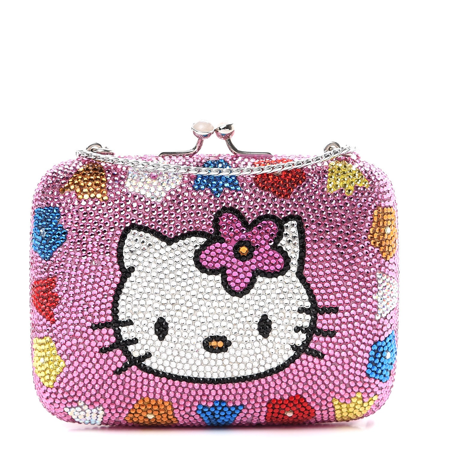 Judith Leiber Swarovski Crystal Hello Kitty Minaudiere Clutch Pink 1 of 8