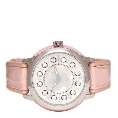 Fendi Stainless Steel Alligator Mother of Pearl Topaz Spinel 38mm Ishine Rotating Gem Quartz Watch 4 of 7
