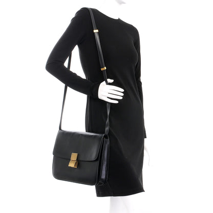 Celine Liege Calfskin Large Classic Box Flap Bag Black 2 of 11