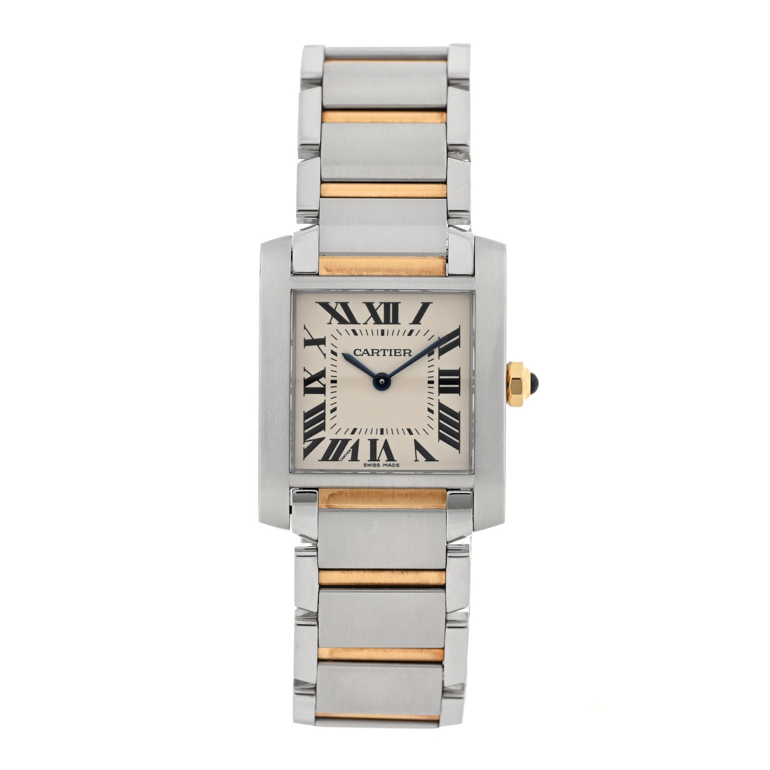 Cartier Stainless Steel 18K Yellow Gold 25mm Tank Francaise Quartz Watch 1 of 4