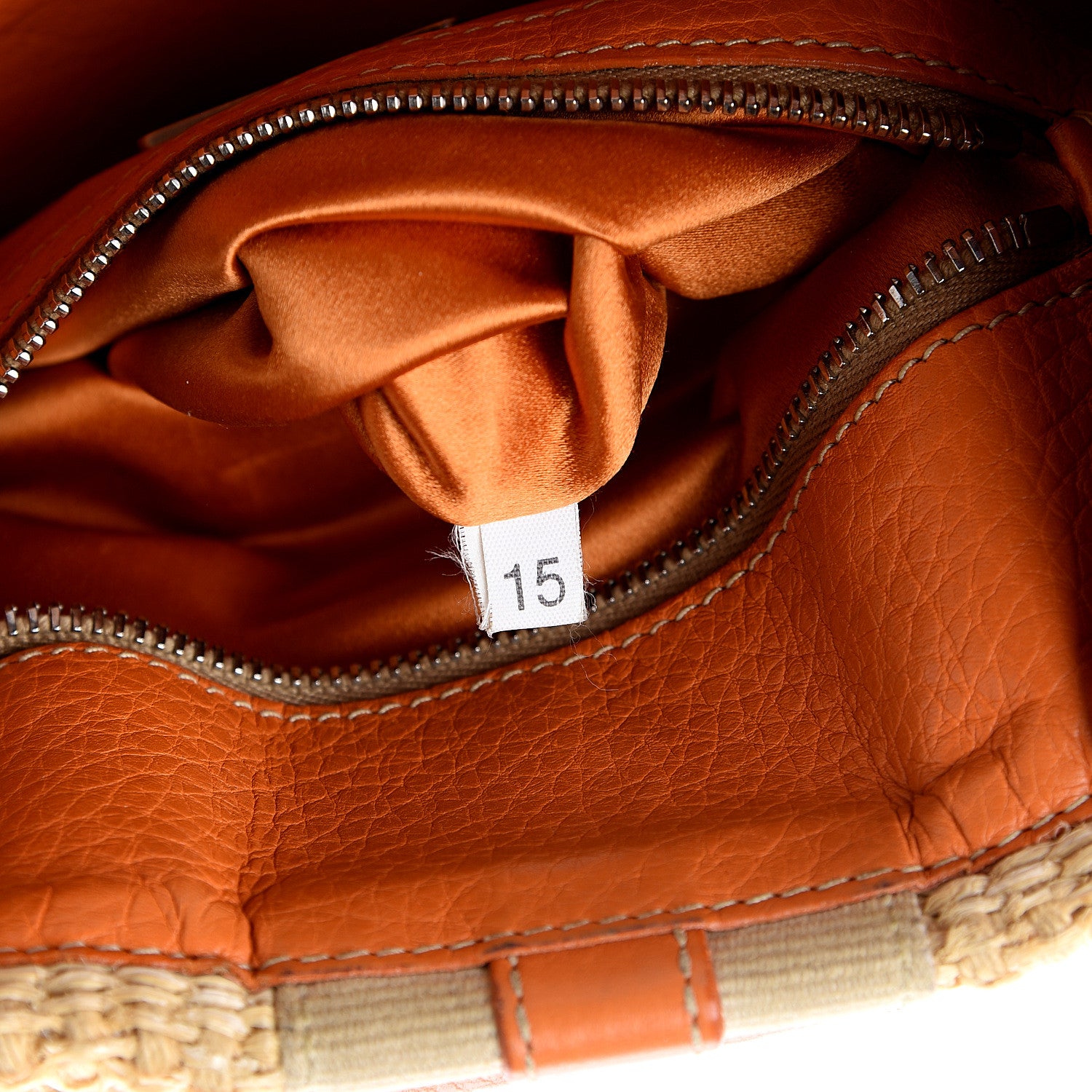 Prada Paglia Vitello Satchel Naturale Papaya 6 of 14
