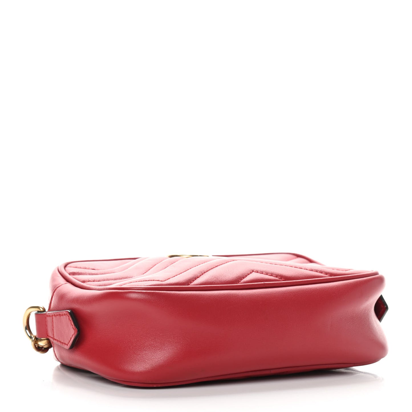 Calfskin Matelasse Mini GG Marmont Chain Shoulder Bag Hibiscus Red