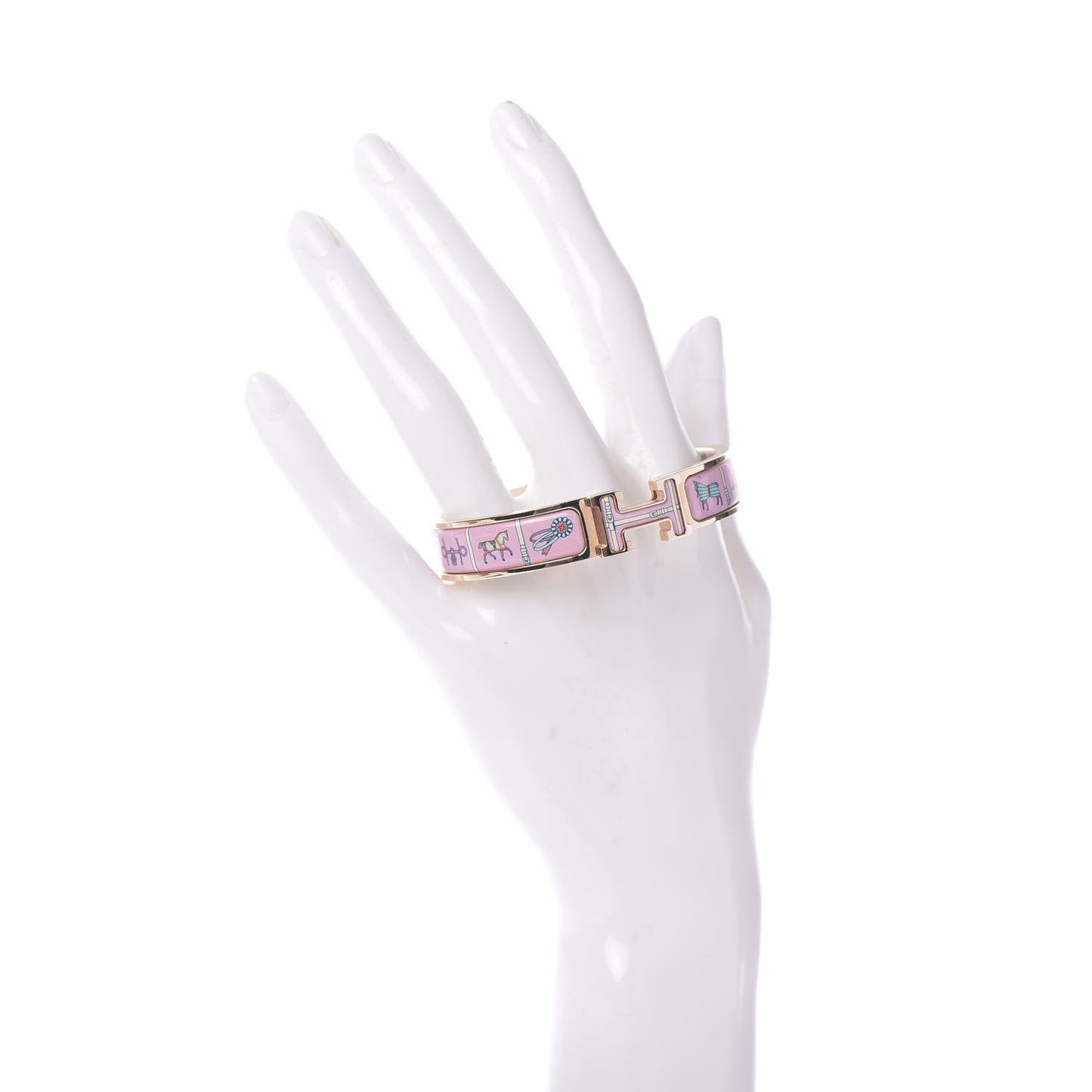 Enamel Printed Narrow Couvertures et Tenues de Jour Clic Clac H Bracelet PM Color Patch