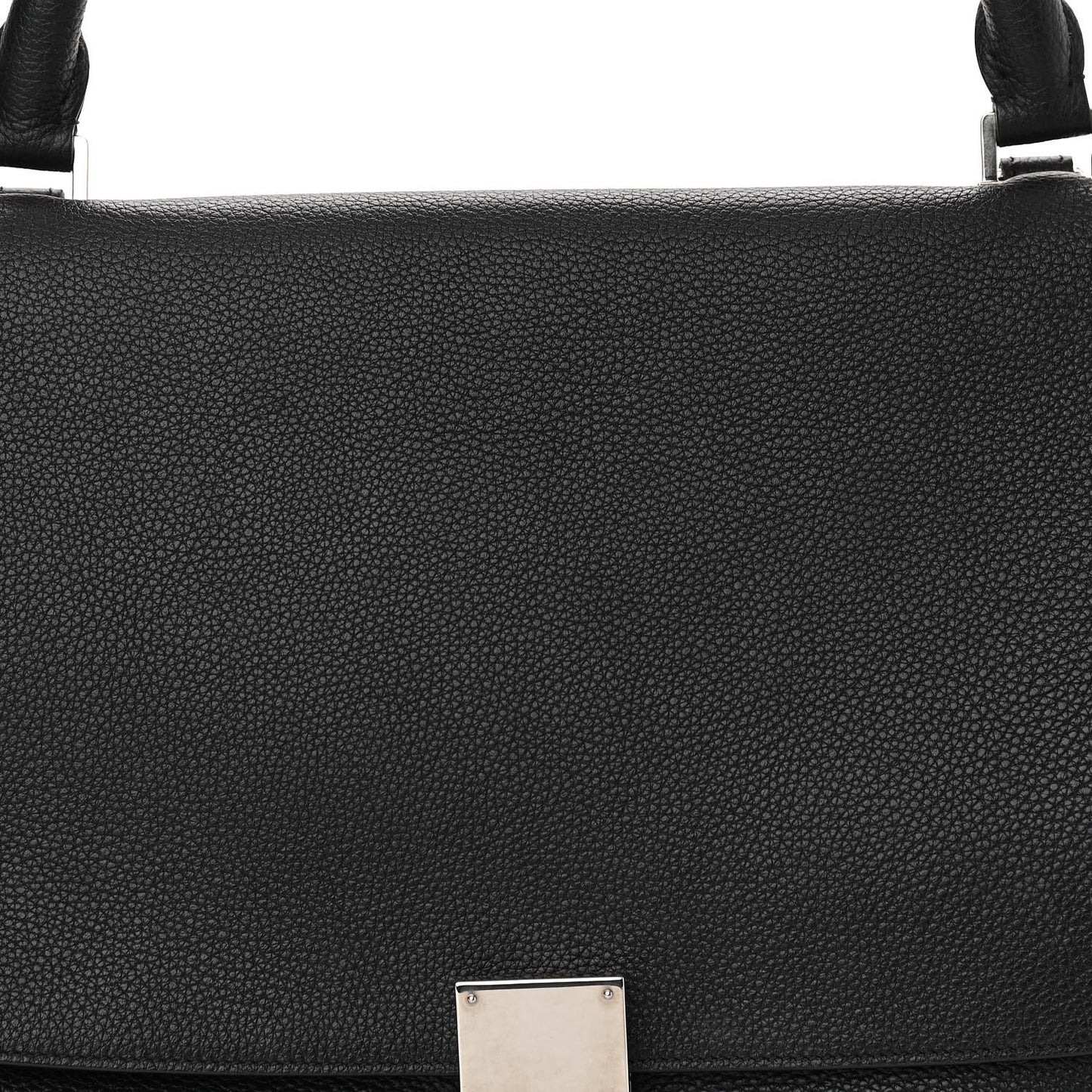 Drummed Calfskin Suede Small Trapeze Black
