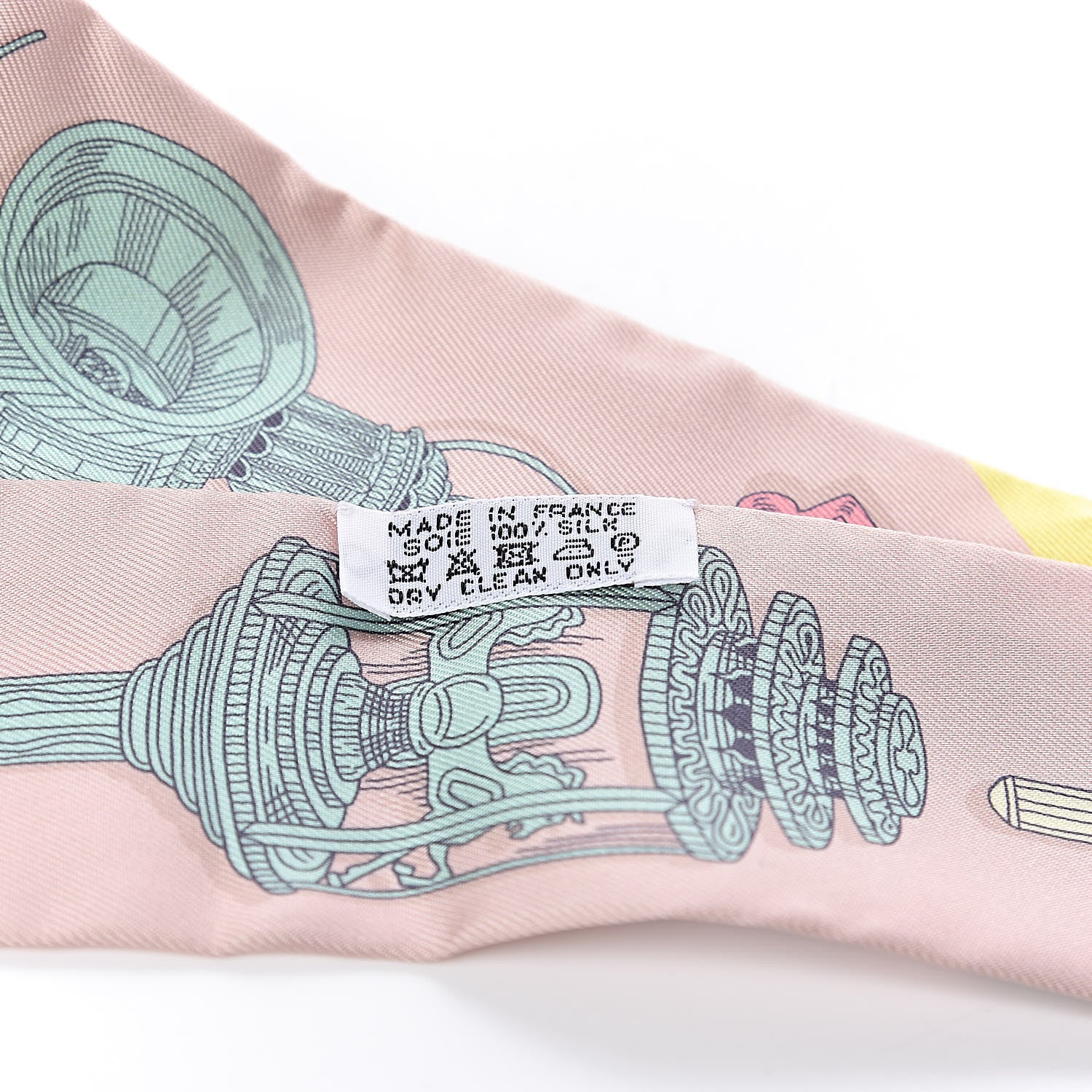 Hermes Silk Merveilleuses Lanternes Twilly Beige Rose Vert De Eau Jaune 3 of 4