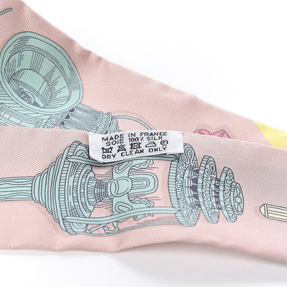 Hermes Silk Merveilleuses Lanternes Twilly Beige Rose Vert De Eau Jaune 3 of 4