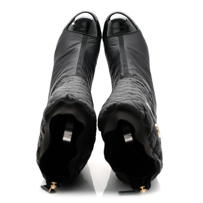 Chanel Mixed Fibers Lambskin Patent Calfskin Convertible High Boots 39 Black 2 of 9